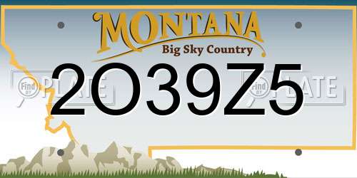 2O39Z5 Montana License Plate