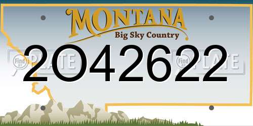 2O42622 Montana License Plate