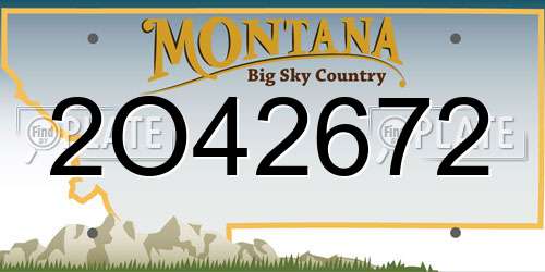2O42672 Montana License Plate