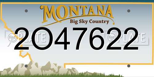 2O47622 Montana License Plate