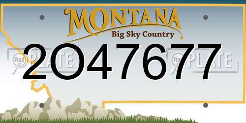 2O47677 Montana License Plate