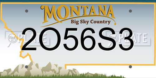 2O56S3 Montana License Plate