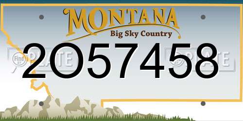 2O57458 Montana License Plate