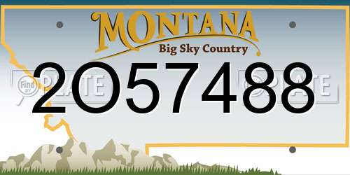 2O57488 Montana License Plate