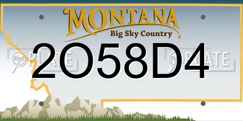 2O58D4 Montana License Plate