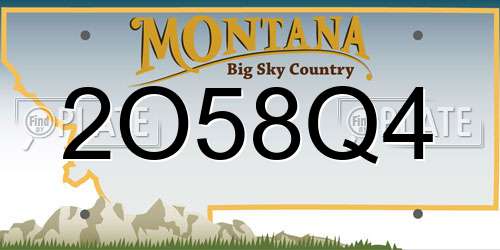 2O58Q4 Montana License Plate