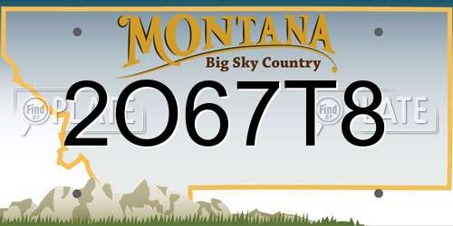 2O67T8 Montana License Plate
