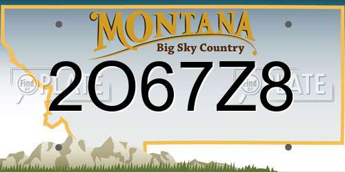 2O67Z8 Montana License Plate