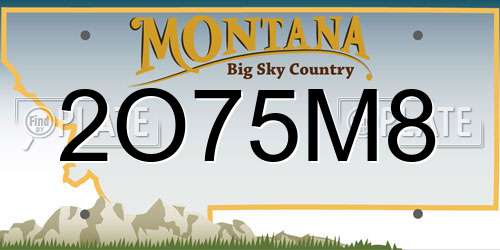 2O75M8 Montana License Plate