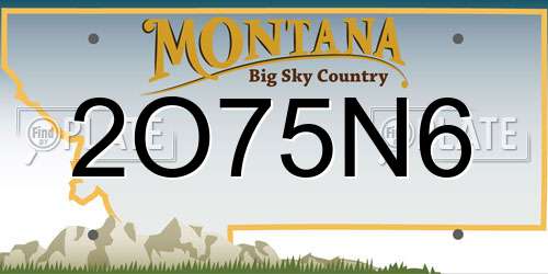 2O75N6 Montana License Plate