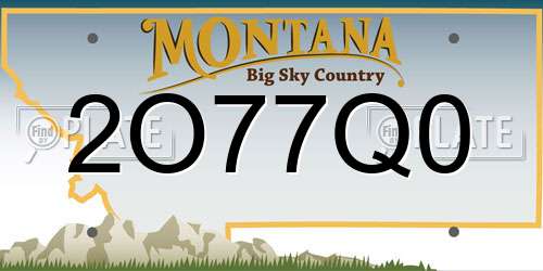 2O77Q0 Montana License Plate
