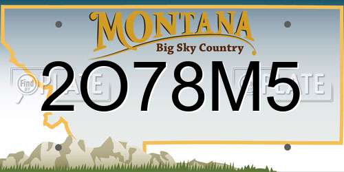 2O78M5 Montana License Plate