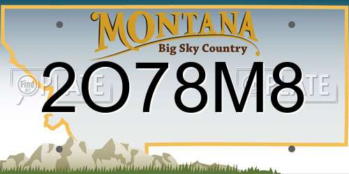 2O78M8 Montana License Plate