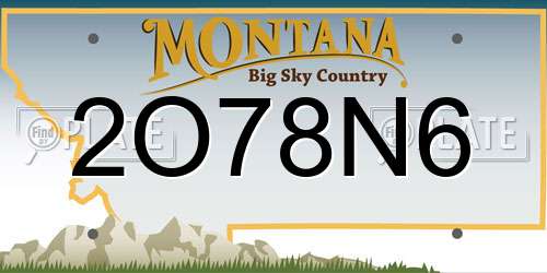 2O78N6 Montana License Plate