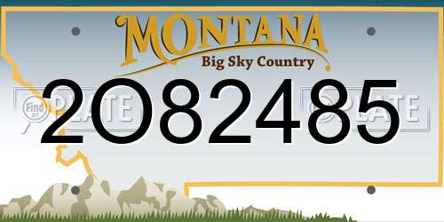 2O82485 Montana License Plate