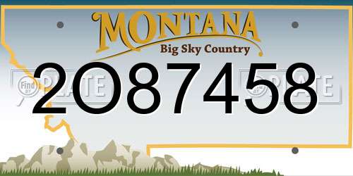 2O87458 Montana License Plate