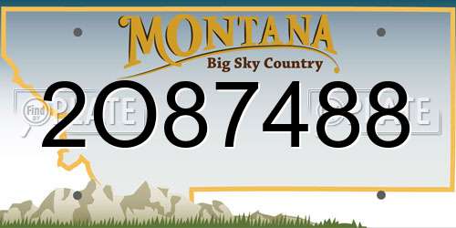 2O87488 Montana License Plate