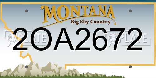 2OA2672 Montana License Plate