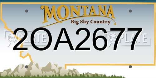2OA2677 Montana License Plate