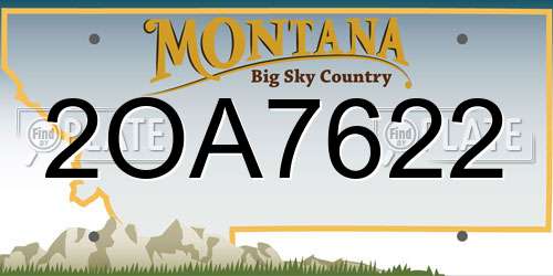 2OA7622 Montana License Plate