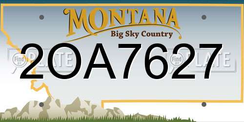 2OA7627 Montana License Plate
