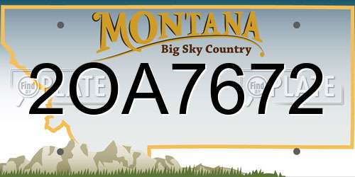 2OA7672 Montana License Plate