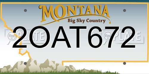 2OAT672 Montana License Plate