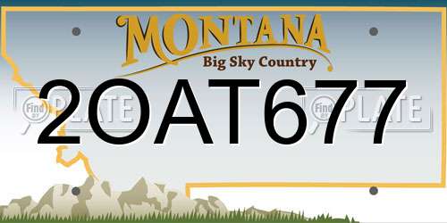 2OAT677 Montana License Plate
