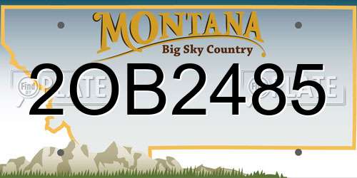 2OB2485 Montana License Plate