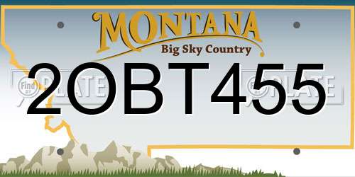 2OBT455 Montana License Plate