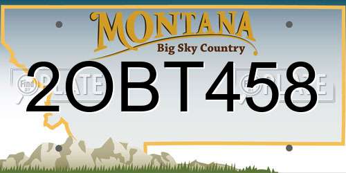 2OBT458 Montana License Plate