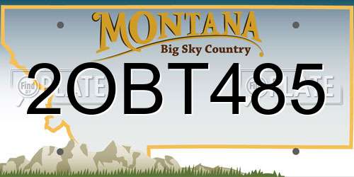 2OBT485 Montana License Plate