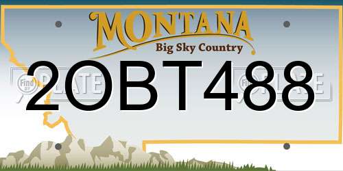 2OBT488 Montana License Plate