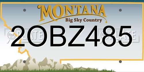 2OBZ485 Montana License Plate