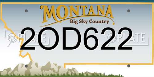 2OD622 Montana License Plate