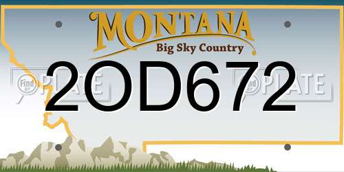 2OD672 Montana License Plate