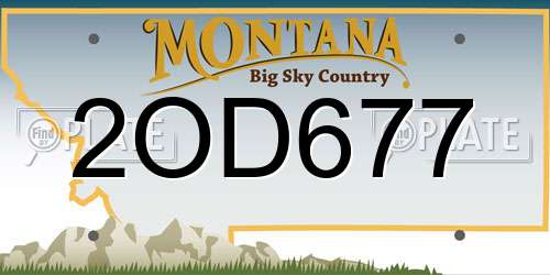 2OD677 Montana License Plate