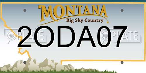 2ODA07 Montana License Plate