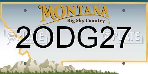 2ODG27 Montana License Plate
