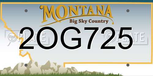 2OG725 Montana License Plate