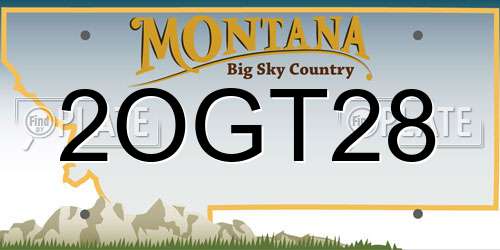 2OGT28 Montana License Plate