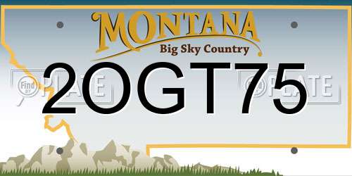 2OGT75 Montana License Plate