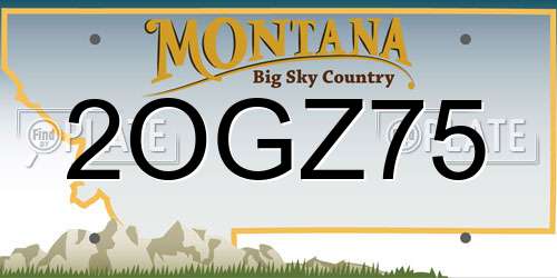 2OGZ75 Montana License Plate