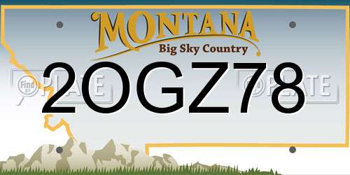 2OGZ78 Montana License Plate