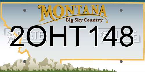 2OHT148 Montana License Plate