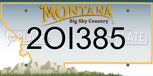 2OI385 Montana License Plate