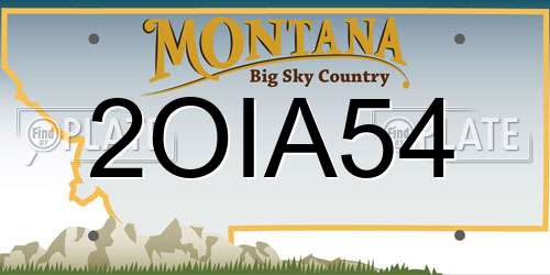 2OIA54 Montana License Plate
