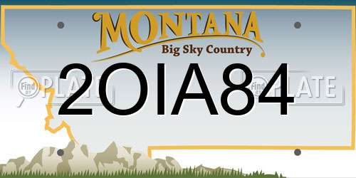 2OIA84 Montana License Plate