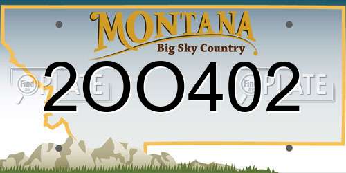 2OO402 Montana License Plate