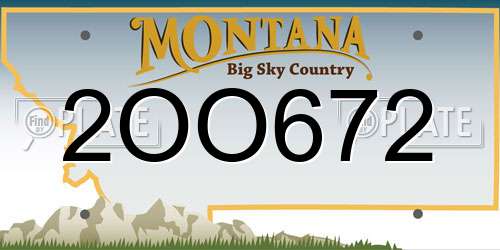 2OO672 Montana License Plate